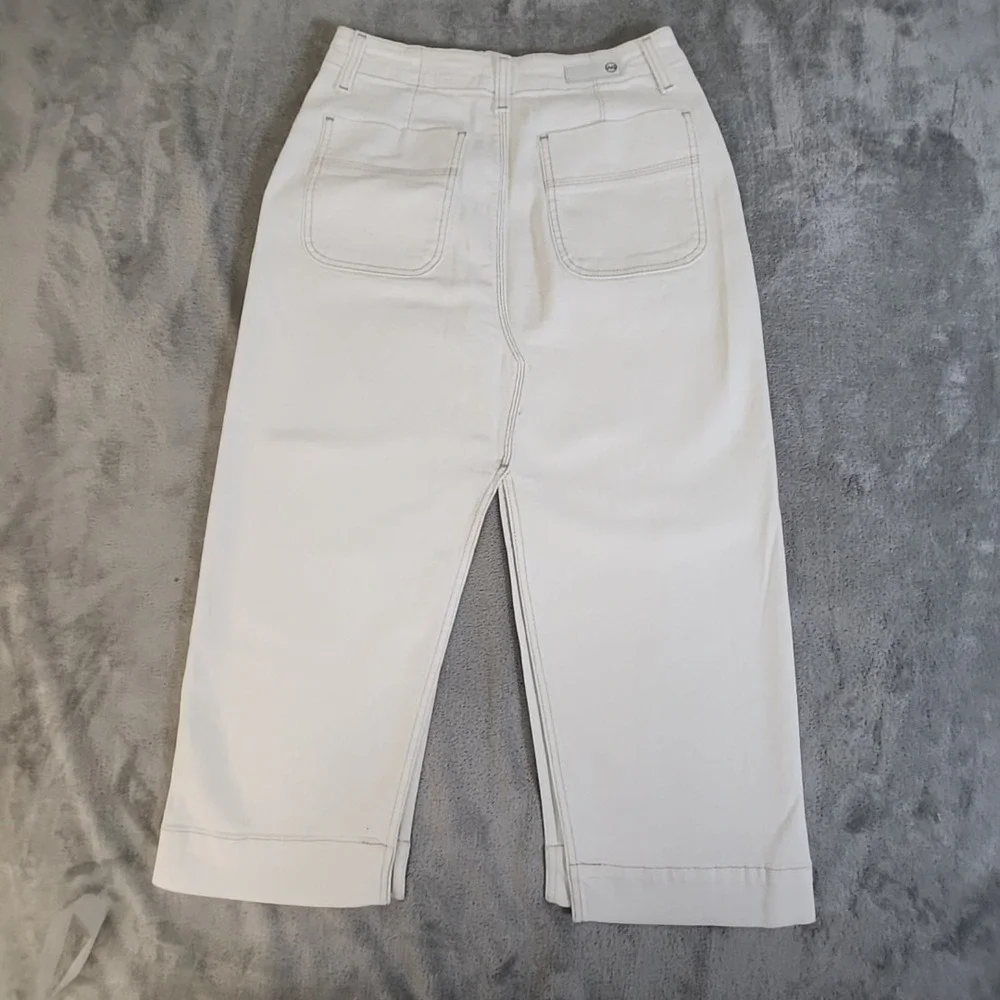 AG Adriano Goldschmied Skirt Womens‎ 27R White Lana Woven Workwear Midi Casual